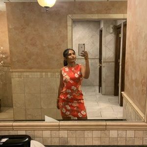 Sleeveless Floral Sheath Dress